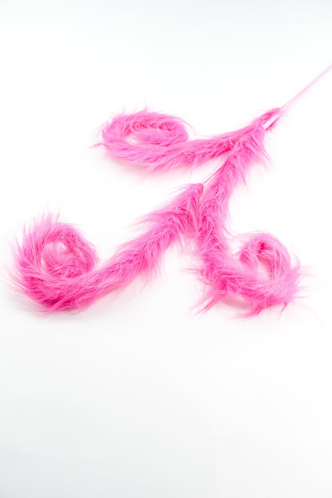 Hot Pink Furry Spiral Curly Spray - Greenery Market57302BT
