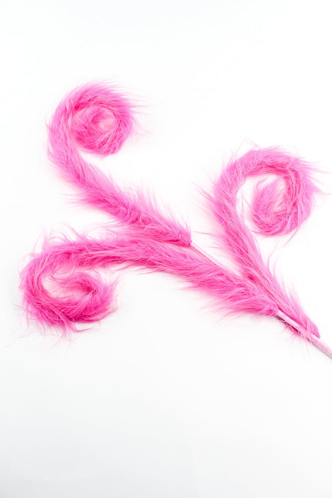 Hot Pink Furry Spiral Curly Spray - Greenery Market57302BT