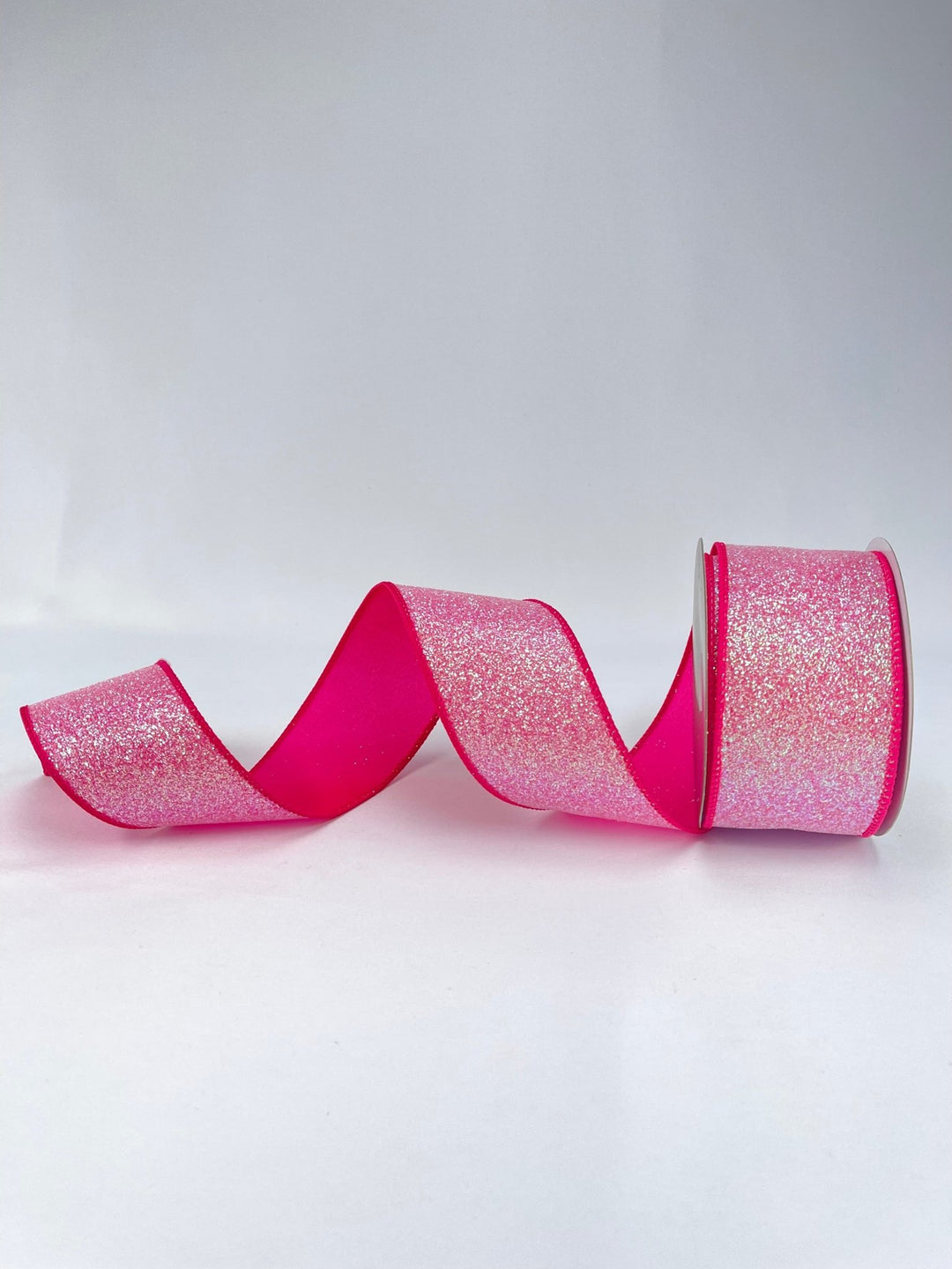 Hot pink glittered wired ribbon 2.5” hot pink - Greenery MarketRibbons & Trim236151