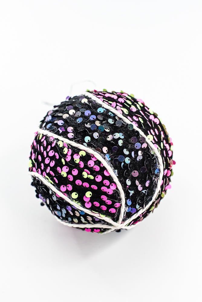 Hot pink green Ornament Sequin Swirl Ball - Greenery Market57292BTGN