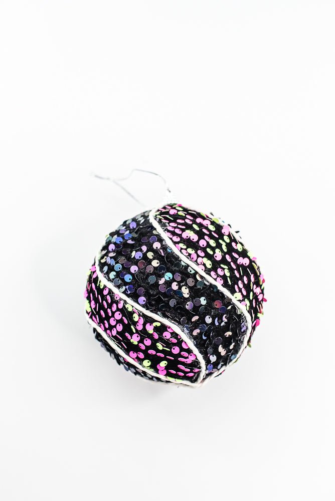 Hot pink green Ornament Sequin Swirl Ball - Greenery Market57292BTGN