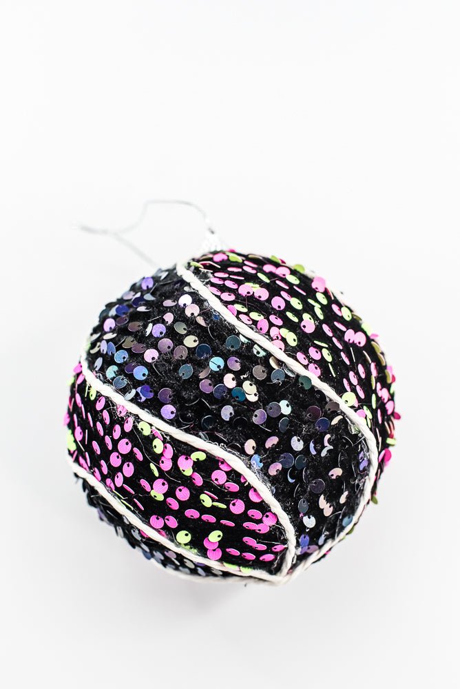 Hot pink green Ornament Sequin Swirl Ball - Greenery Market57292BTGN