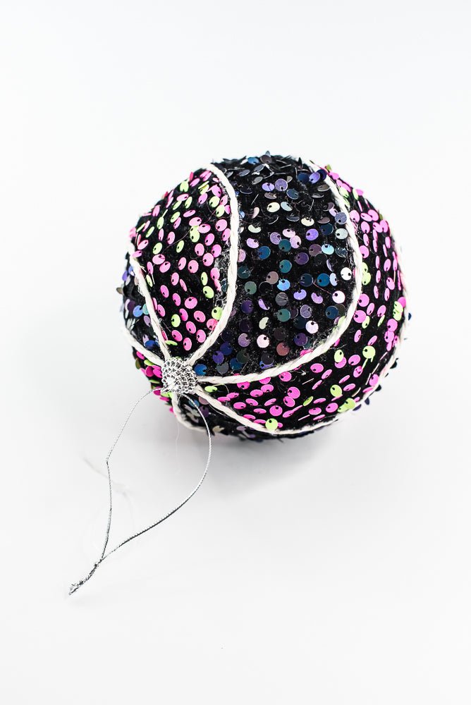 Hot pink green Ornament Sequin Swirl Ball - Greenery Market57292BTGN