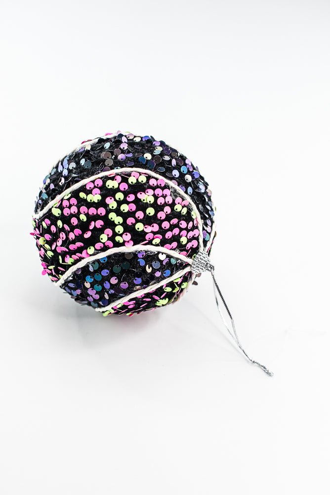 Hot pink green Ornament Sequin Swirl Ball - Greenery Market57292BTGN