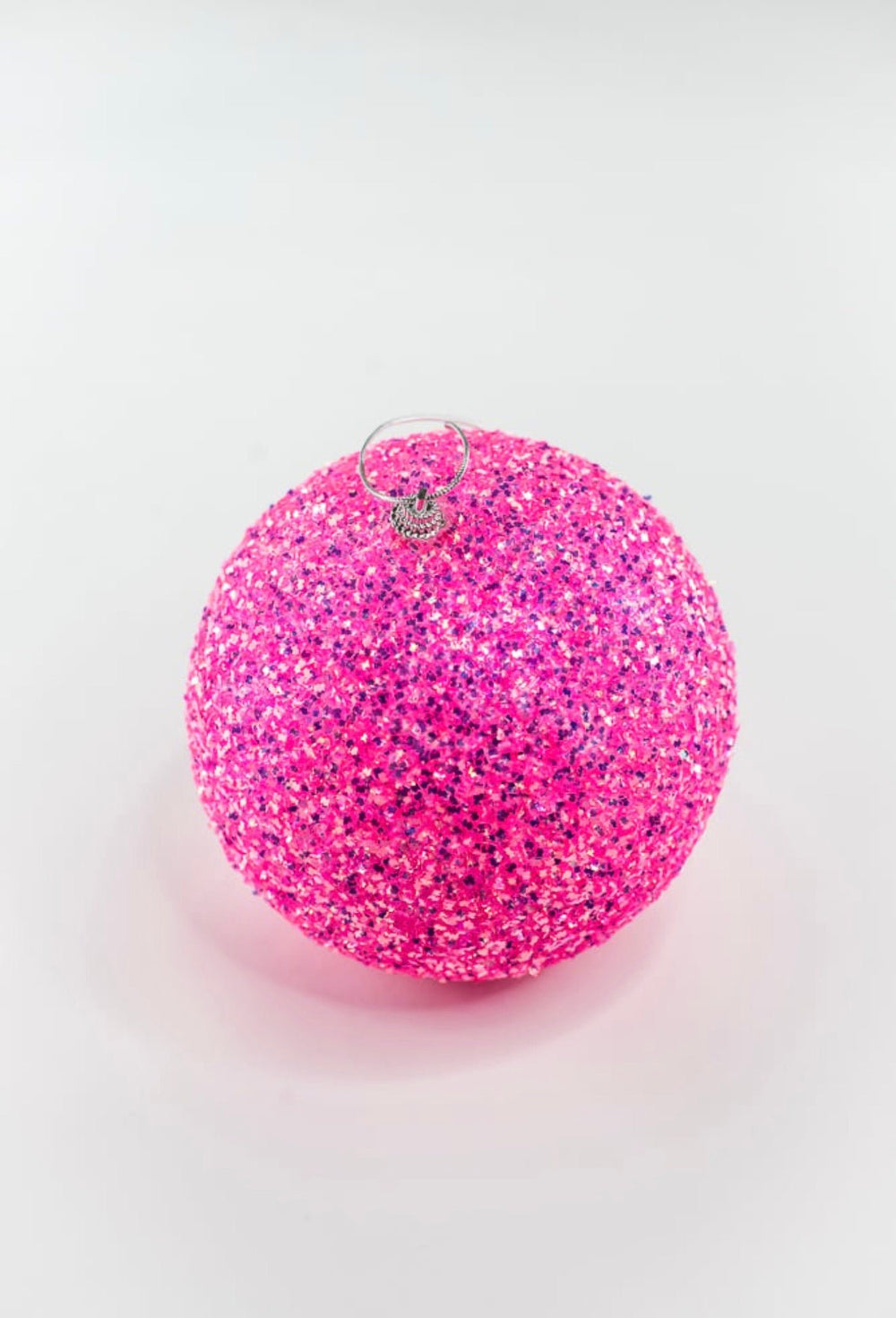 Hot Pink Ornament Frizzy Ball Ornament - 6" - Greenery Market63985HTPK
