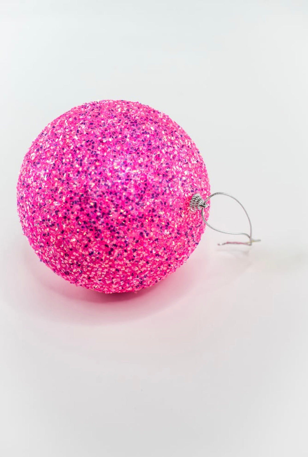 Hot Pink Ornament Frizzy Ball Ornament - 6" - Greenery Market63985HTPK