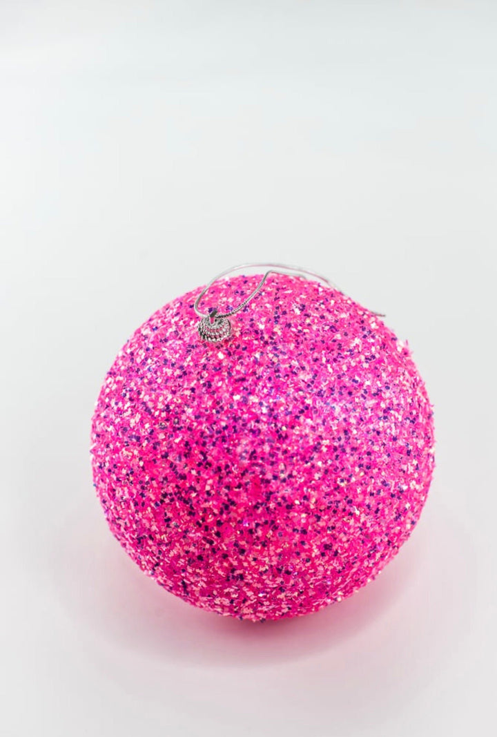 Hot Pink Ornament Frizzy Ball Ornament - 6" - Greenery Market63985HTPK