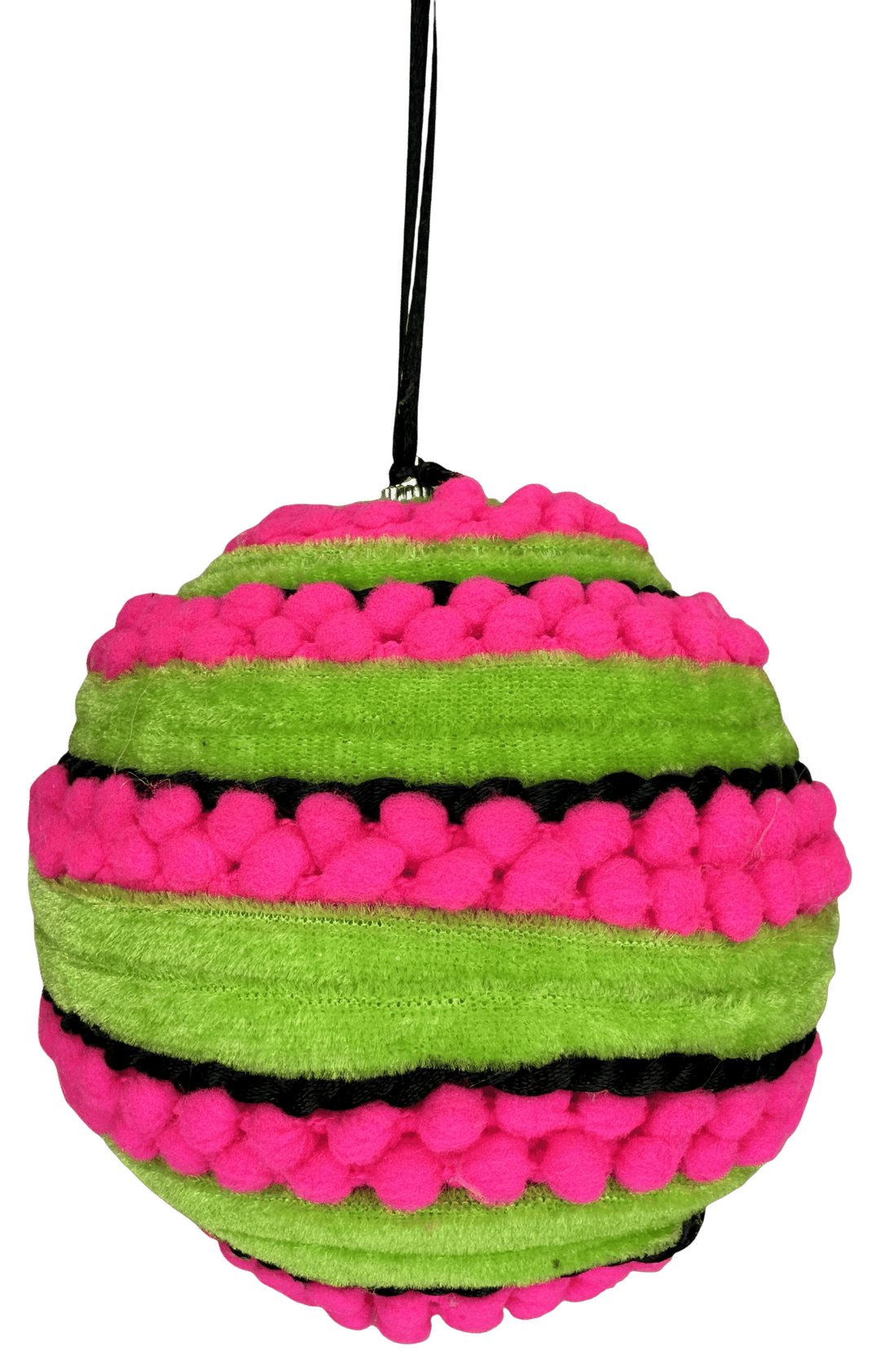 Hot Pink Ornament Stripe Ball - 5" - Greenery MarketOrnaments57384HTPK