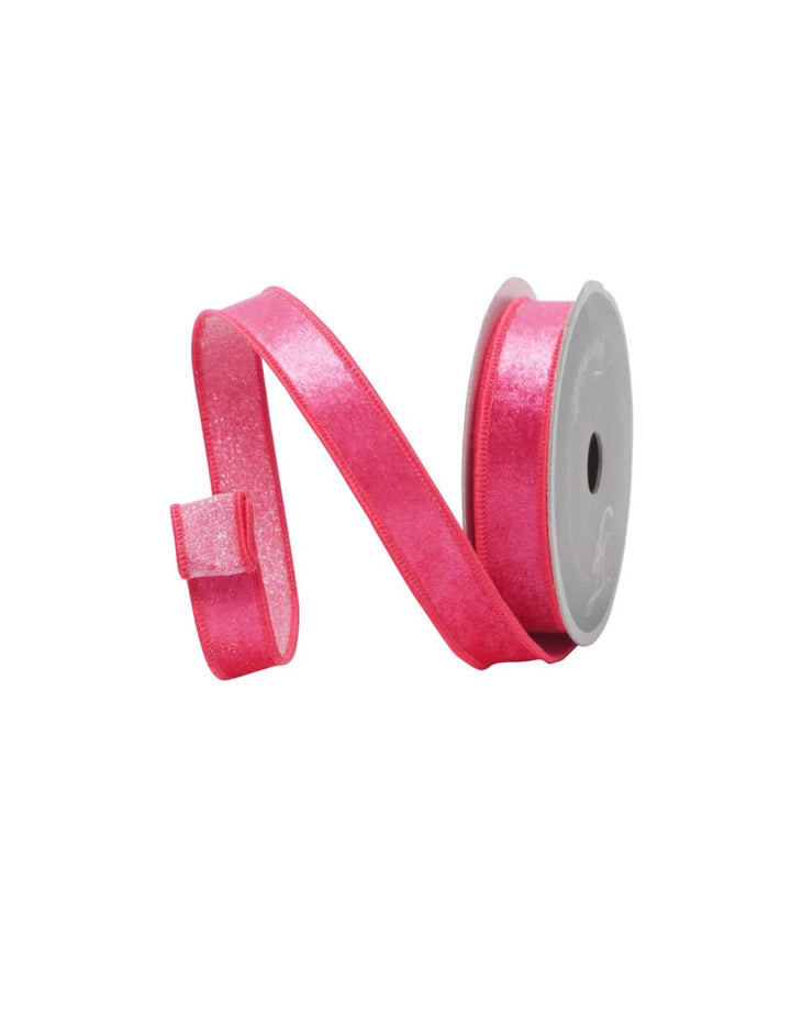 Hot Pink Plush Stardust Farrisilk Wired Ribbon - 1" - Greenery MarketRibbons & TrimRS206 - 15
