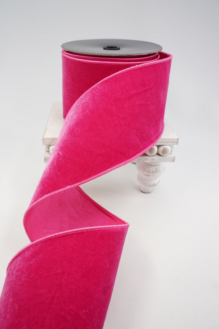 Hot Pink Premier Velvet Ribbon - 4" - Greenery MarketRibbon260033