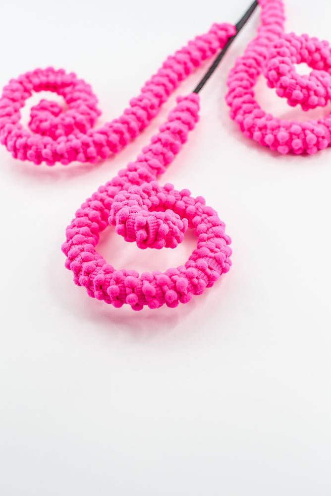 Hot Pink Puff Chenille Spiral Curly Spray - Greenery Market57259BT