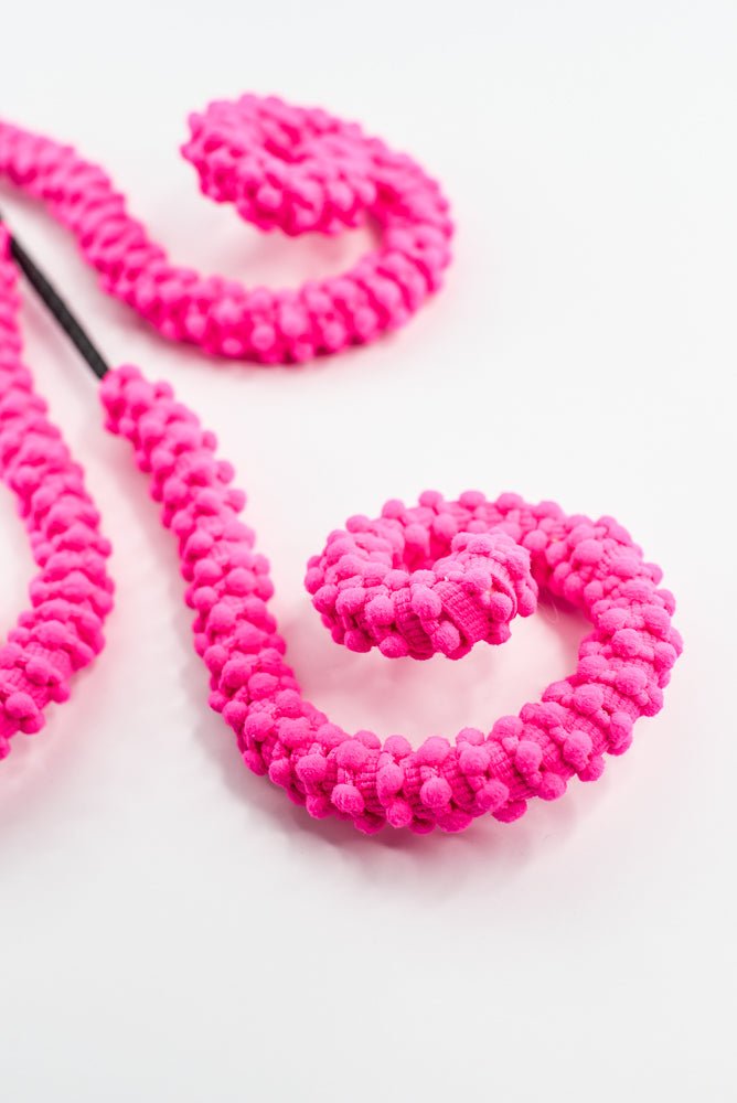 Hot Pink Puff Chenille Spiral Curly Spray - Greenery Market57259BT