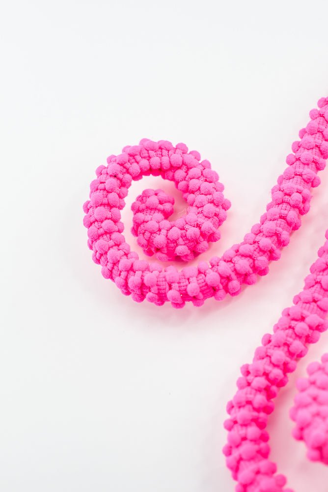 Hot Pink Puff Chenille Spiral Curly Spray - Greenery Market57259BT