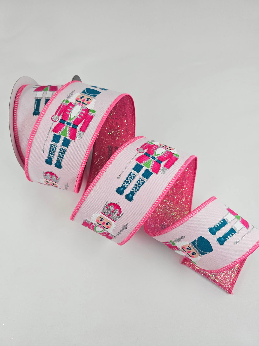 Hot Pink Sgt. Sparkle Farrisilk Wired Ribbon - 2.5" - Greenery MarketRS239 - 15