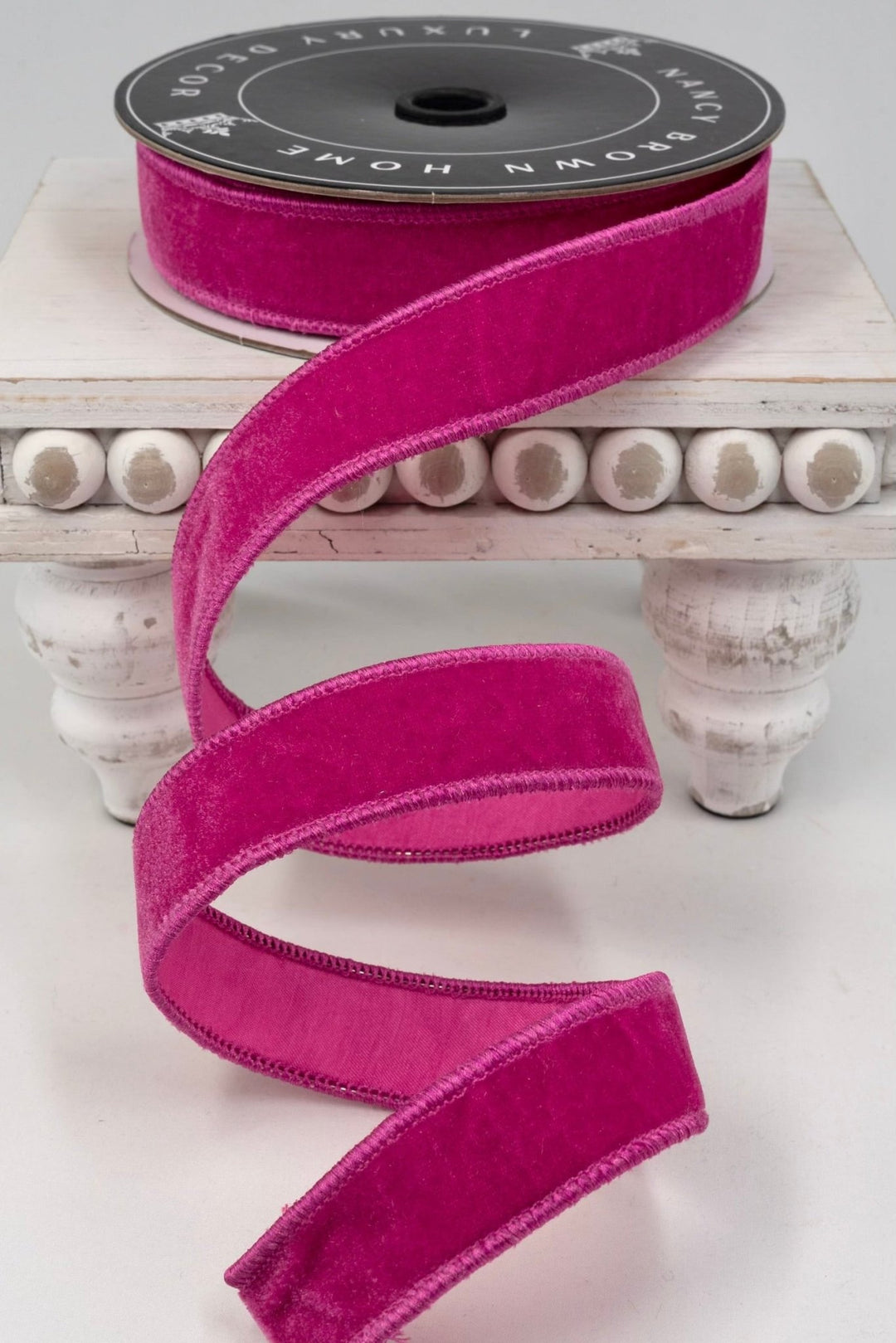Hot Pink Velvet Wired Ribbon - 1" - Greenery Market25-600-1