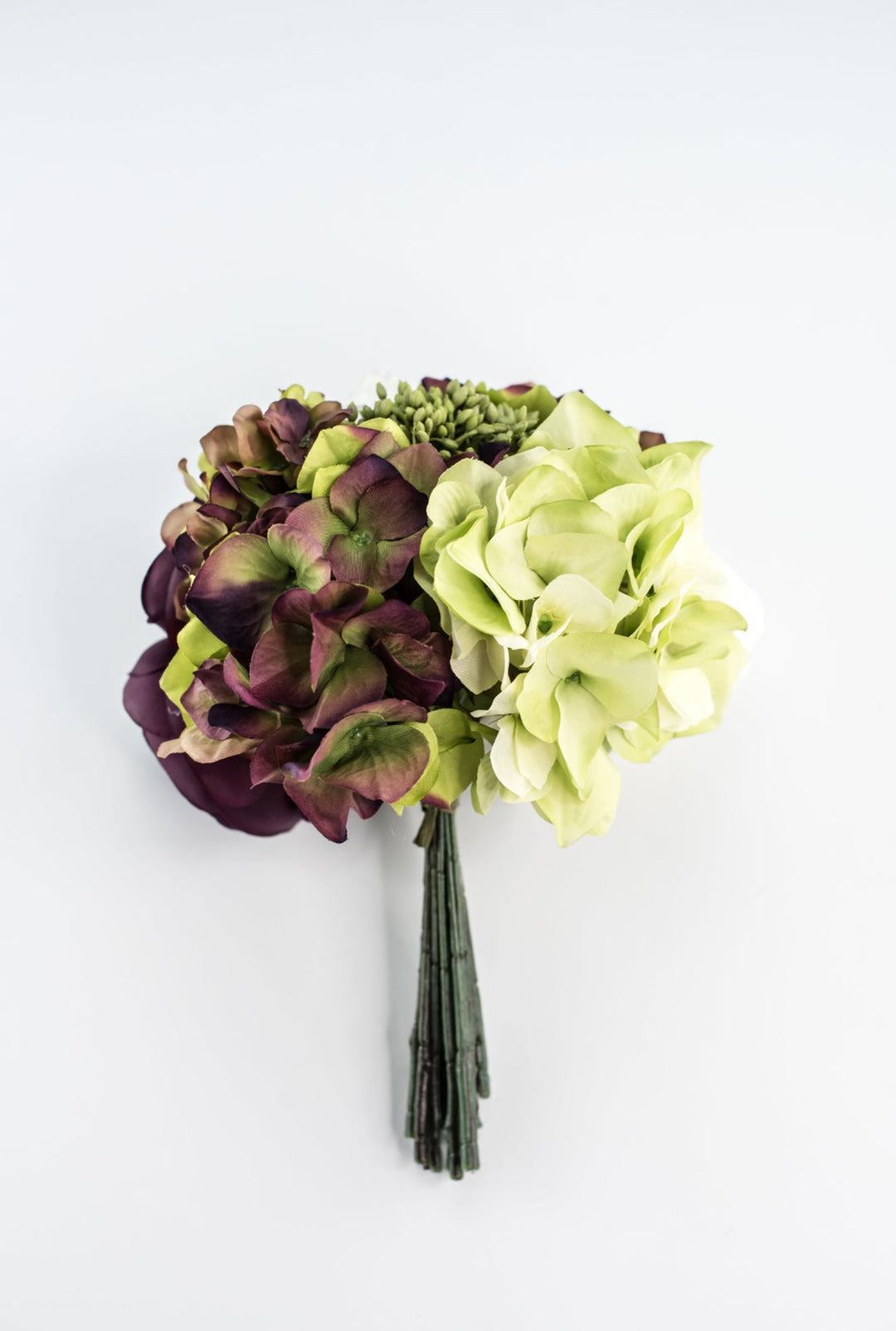 succulent and hydrangea bouquet Allstate Floral 10.5' Green Hydrangea, Ranunculus, Peony, Skimmia Bouquet