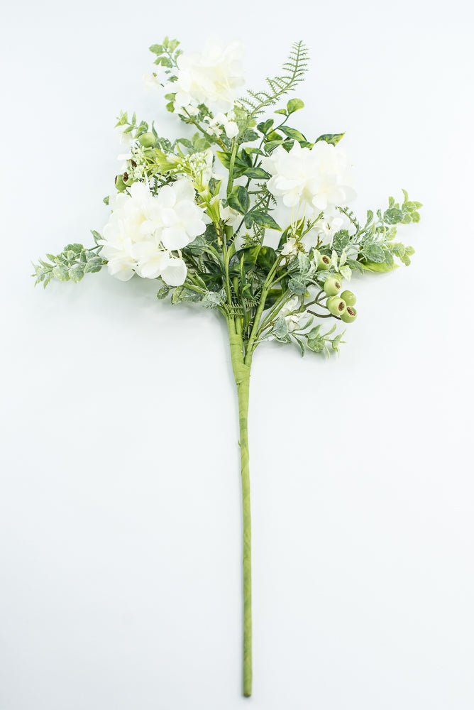 Hydrangeas Flower and greenery Spray - Cream - Greenery Market63662CM