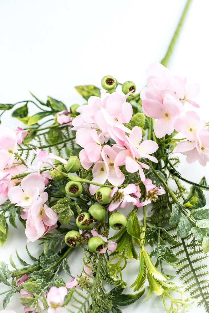 Hydrangeas Flower and greenery Spray - Pink - Greenery Market63662PK