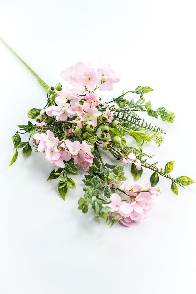 Hydrangeas Flower and greenery Spray - Pink - Greenery Market63662PK