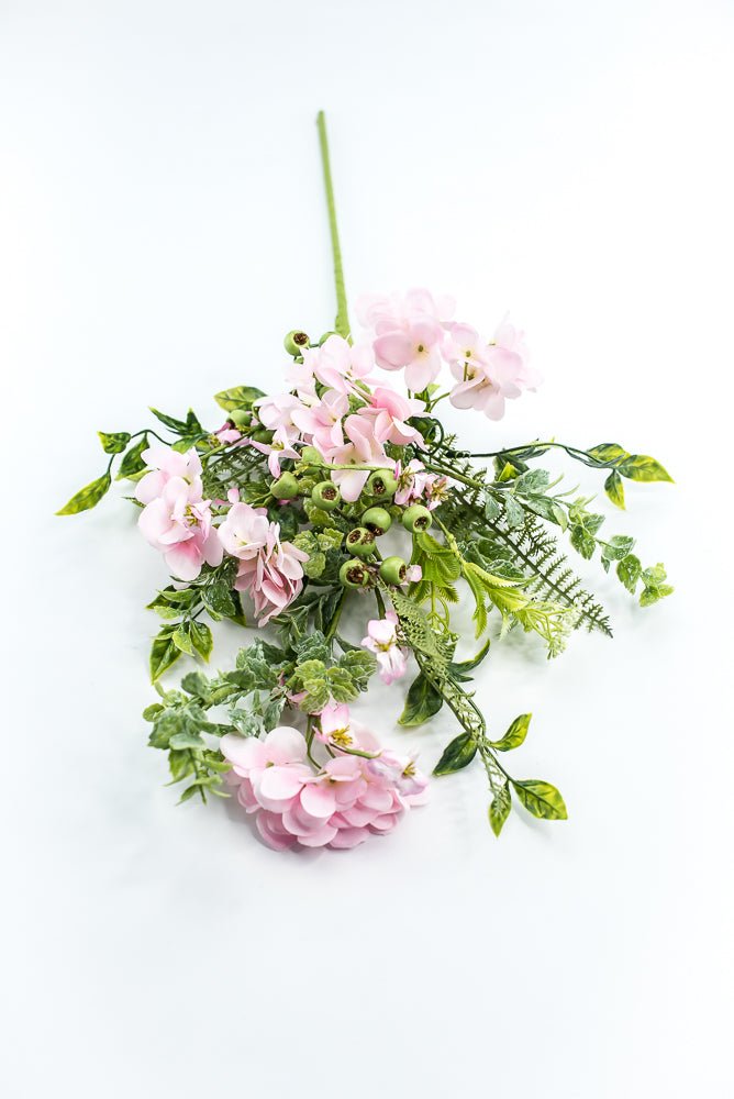 Hydrangeas Flower and greenery Spray - Pink - Greenery Market63662PK