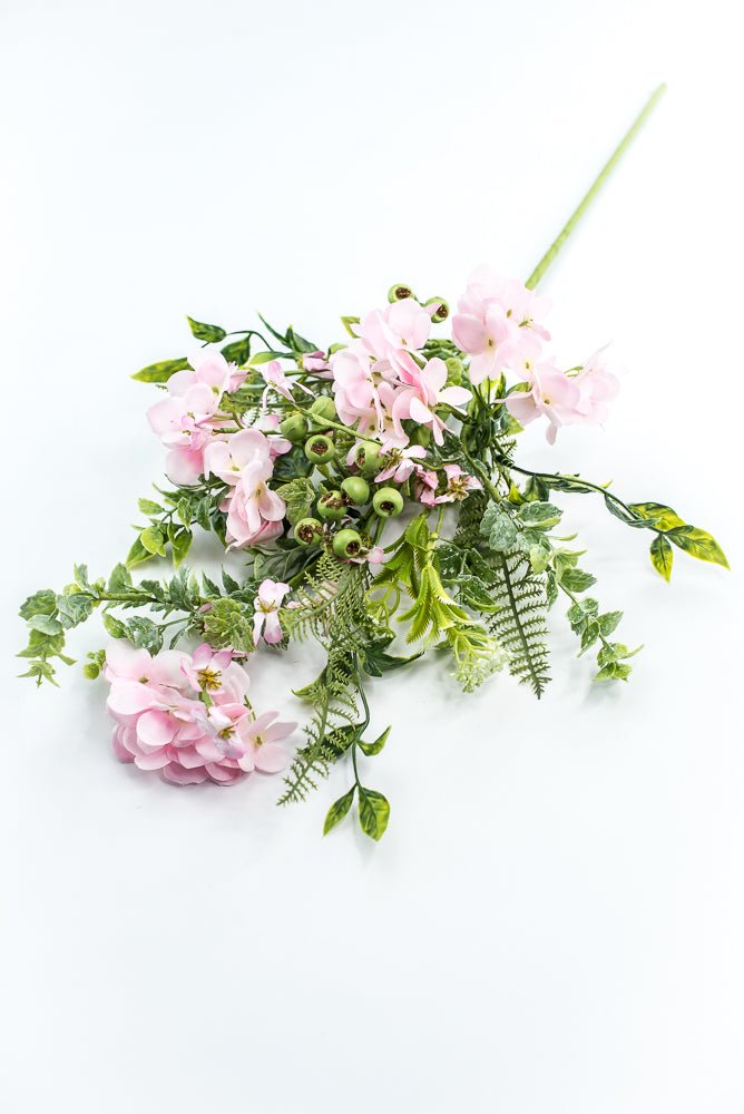 Hydrangeas Flower and greenery Spray - Pink - Greenery Market63662PK