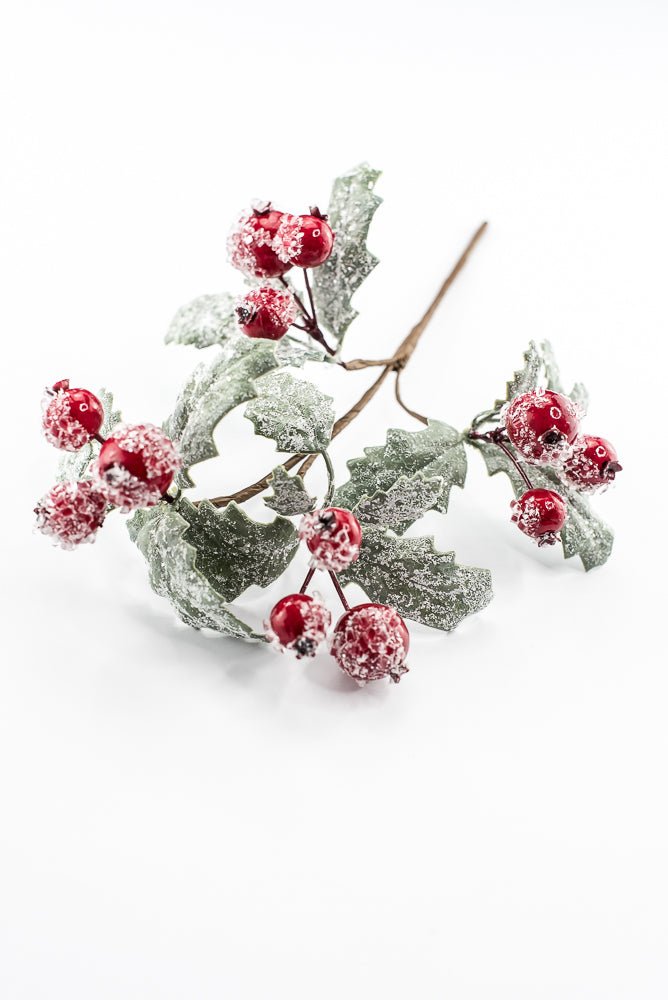 Iced Berry And Leaves Pick - Greenery MarketXB652-RG