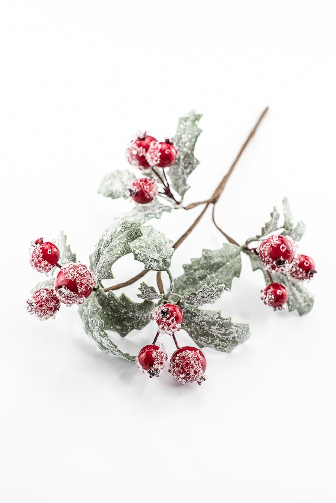 Iced Berry And Leaves Pick - Greenery MarketXB652-RG