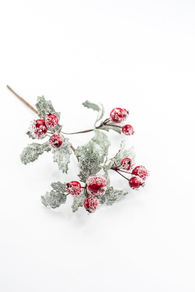 Iced Berry And Leaves Pick - Greenery MarketXB652-RG
