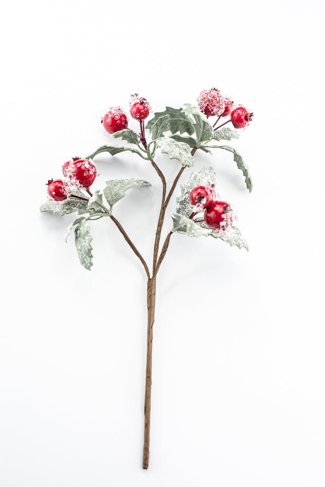 Iced Berry And Leaves Pick - Greenery MarketXB652-RG