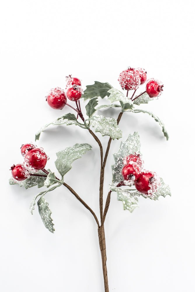 Iced Berry And Leaves Pick - Greenery MarketXB652-RG