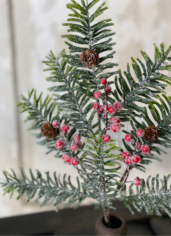 Iced hemlock and berries pick - Greenery MarketgreeneryXP80500