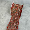 Rust tweed wired ribbon 4”