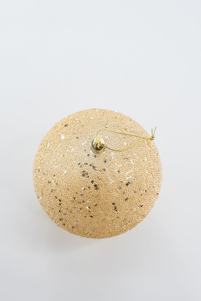 Iridescent Gold Sequin Beads Ball Ornament - 4.7" - Greenery MarketOrnaments277455