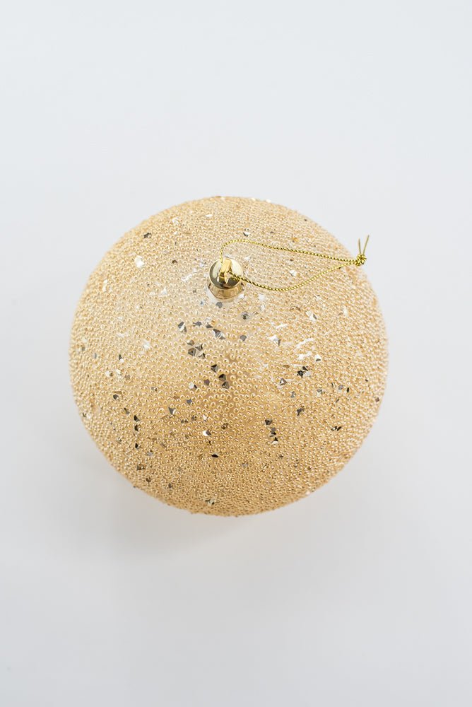Iridescent Gold Sequin Beads Ball Ornament - 4.7" - Greenery MarketOrnaments277455