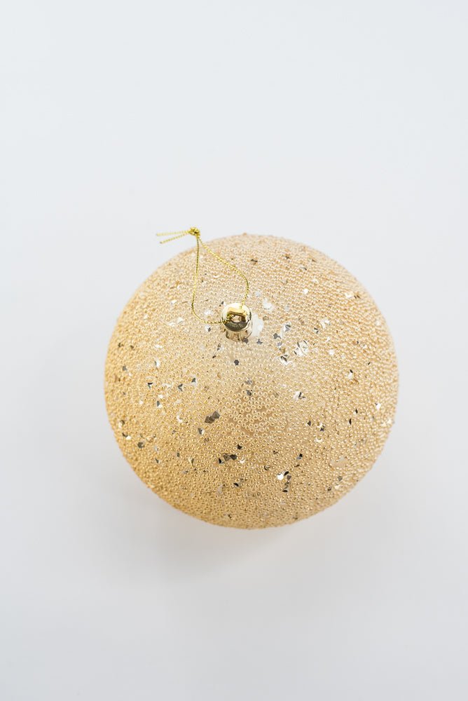Iridescent Gold Sequin Beads Ball Ornament - 4.7" - Greenery MarketOrnaments277455