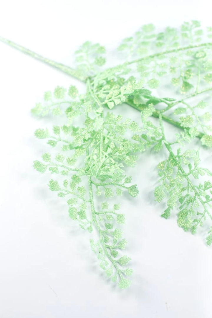 Iridescent green glittered fern spray - Greenery MarketXS236833