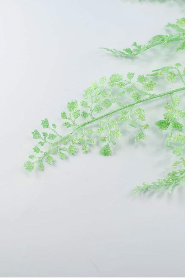 Iridescent green glittered fern spray - Greenery MarketXS236833