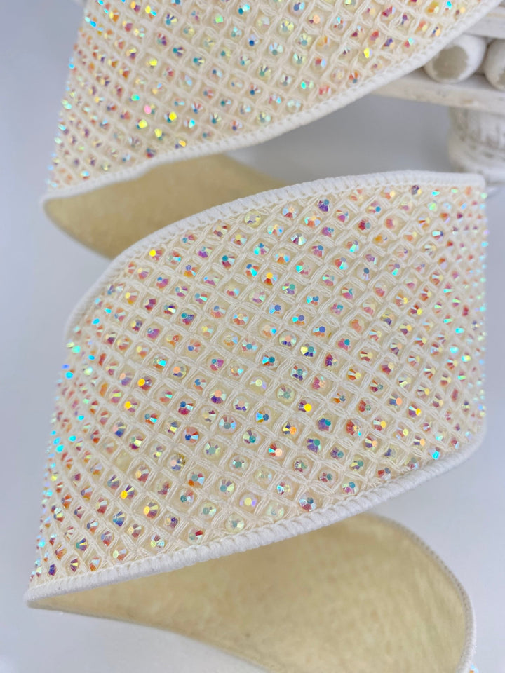 Iridescent Sparkle Farrisilk Wired Ribbon - 3" - Greenery MarketRK698 - 44