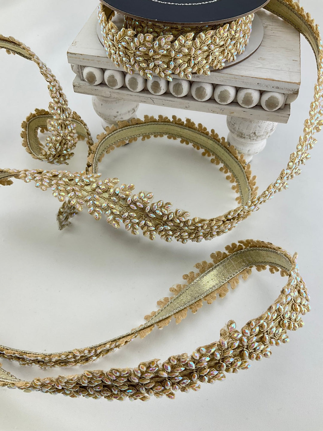 Iridescent Sparkling Jewels Farrisilk Wired Ribbon - 1" - Greenery MarketRibbons & TrimRK684-44