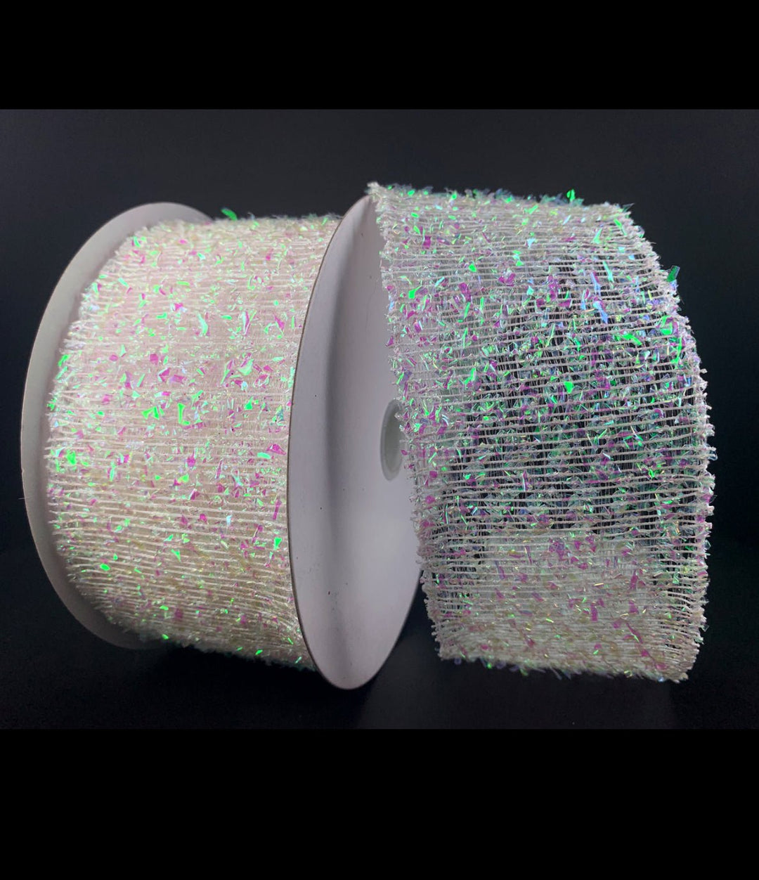 Iridescent tinsel wired ribbon, 2.5" - Greenery MarketRibbons & Trim71399 - 40 - 01