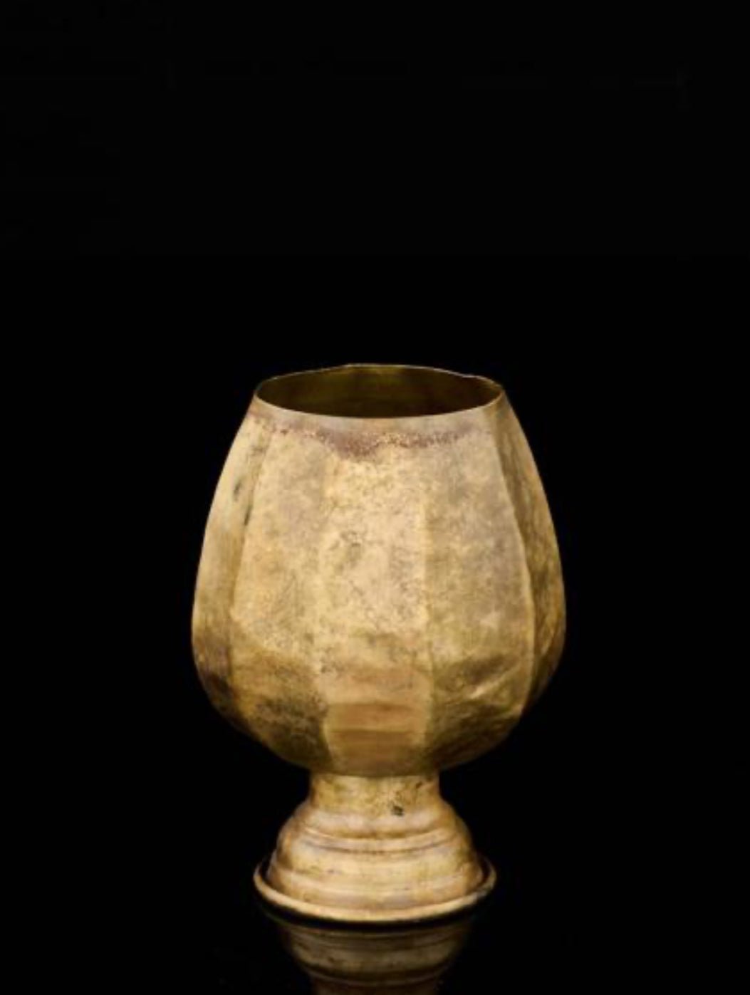 Iron ribbed compote container for floral designs -old brass - Greenery ...