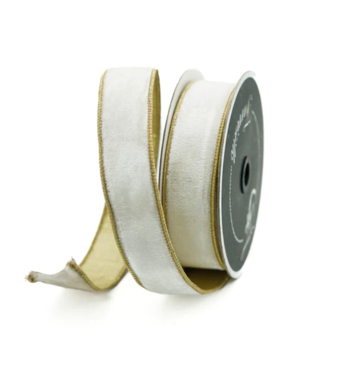 Ivory flashy velvet luster 1.5” farrisilk wired ribbon - Greenery MarketRibbons & TrimRG073-62