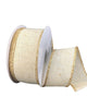 Ivory linen with gold edge wired ribbon, 1.5"X10Y - Greenery MarketRibbons & Trim71165-09-18
