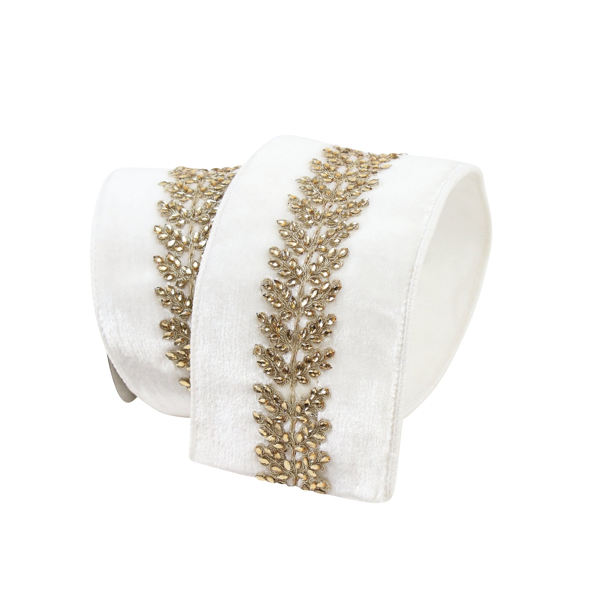 Ivory Royal Vine Farrisilk Wired Ribbon - 4