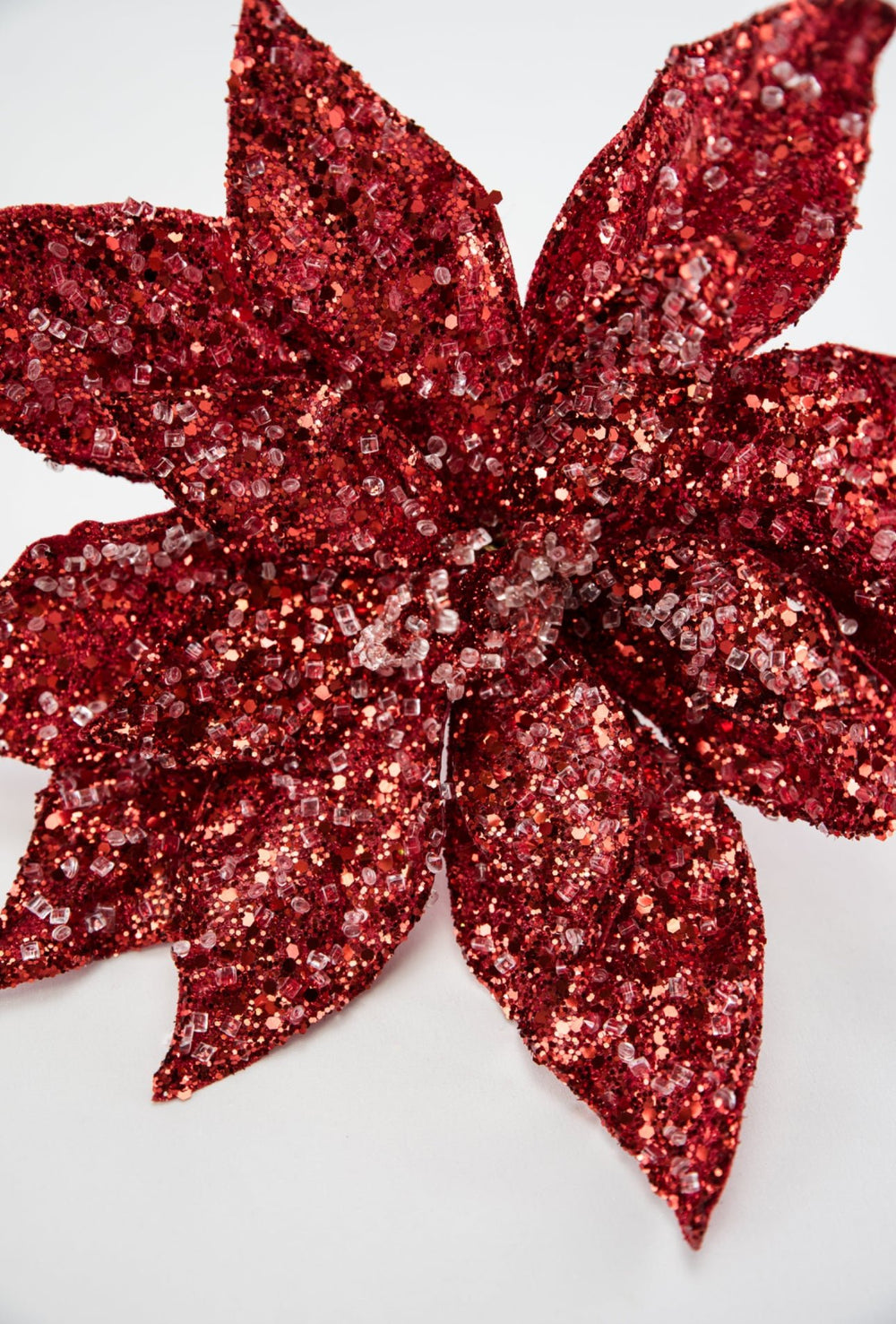 Jeweled and beaded poinsettia stem - red - Greenery MarketXg902 - R