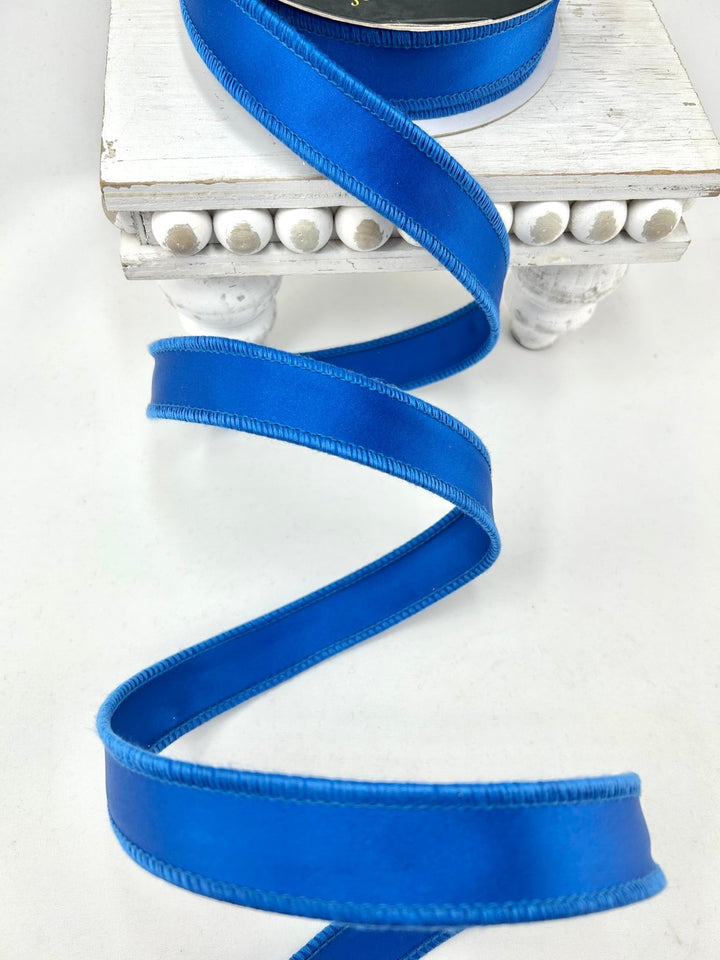 John Mark, Blue Satin Wired Ribbon - 1" - Greenery MarketWired RibbonJME-WN25-081-BLUE