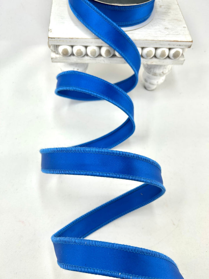 John Mark, Blue Satin Wired Ribbon - 1" - Greenery MarketWired RibbonJME-WN25-081-BLUE