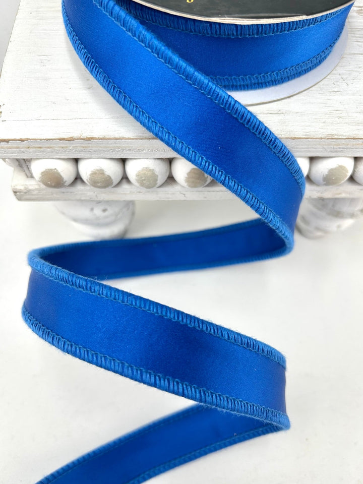 John Mark, Blue Satin Wired Ribbon - 1" - Greenery MarketWired RibbonJME-WN25-081-BLUE