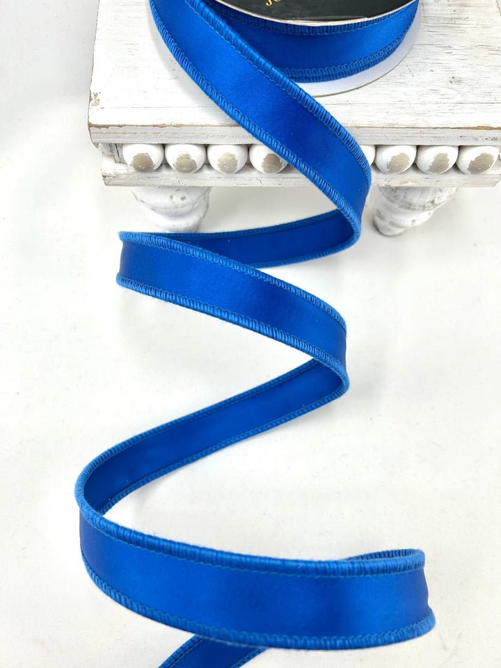 John Mark, Blue Satin Wired Ribbon - 1" - Greenery MarketWired RibbonJME-WN25-081-BLUE
