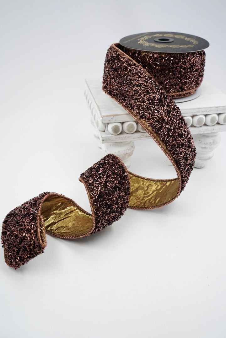 John Mark, Brown Confetti Wired Ribbon - 2.5" - Greenery MarketWired RibbonJME-WN25-050-BRN-25